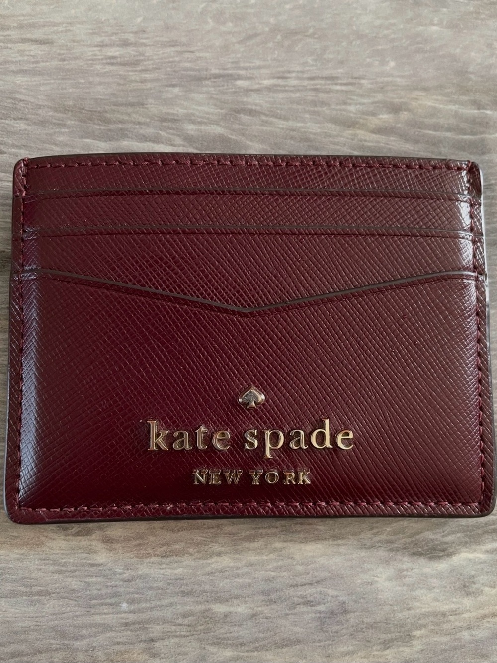 Like New KATE SPADE New York Burgundy Leather Cardholder